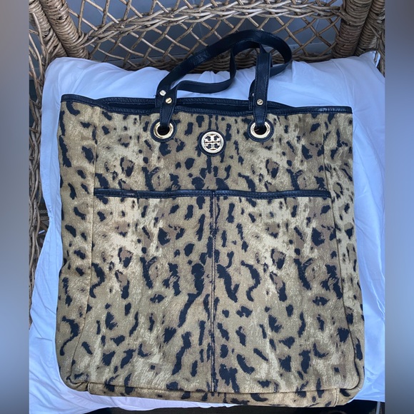 Tory Burch Leopard Canvas Tote - Picture 5 of 9